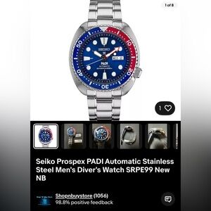 Seiko Prospex PADI Blue Men's Diver's Watch ON EBAY @ Shopnbuystore